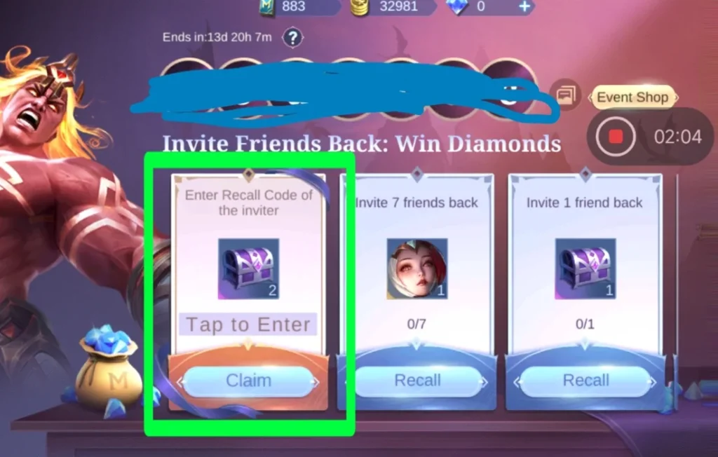 Invite friends back event mobile legends